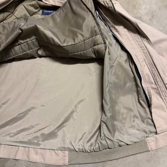 London Fog Khak(ease) Mens Beige Jacket bomber insulated vest chore field coat L - Picture 12 of 13
